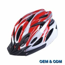 Unbranded Casque De Vélo Rouge + Blanc Casque De Vélo De Montagne Casque D’une Seule Pièce