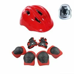 BESTORE Casque Pour Enfants Équipement De Protection 7 Pièces Pour 3-12 Ans * Rouge