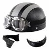 Harley Helmet Casque Harley Moto Demi-visage Casque En Cuir Avec Lunettes Anti-uv 54-60cm