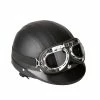 Unbranded Casque Semi-cuir Ouvert Casque De Moto Avec Visière Adapté Pour Moto, Cruiser, Touring, Vélo Et Scooter