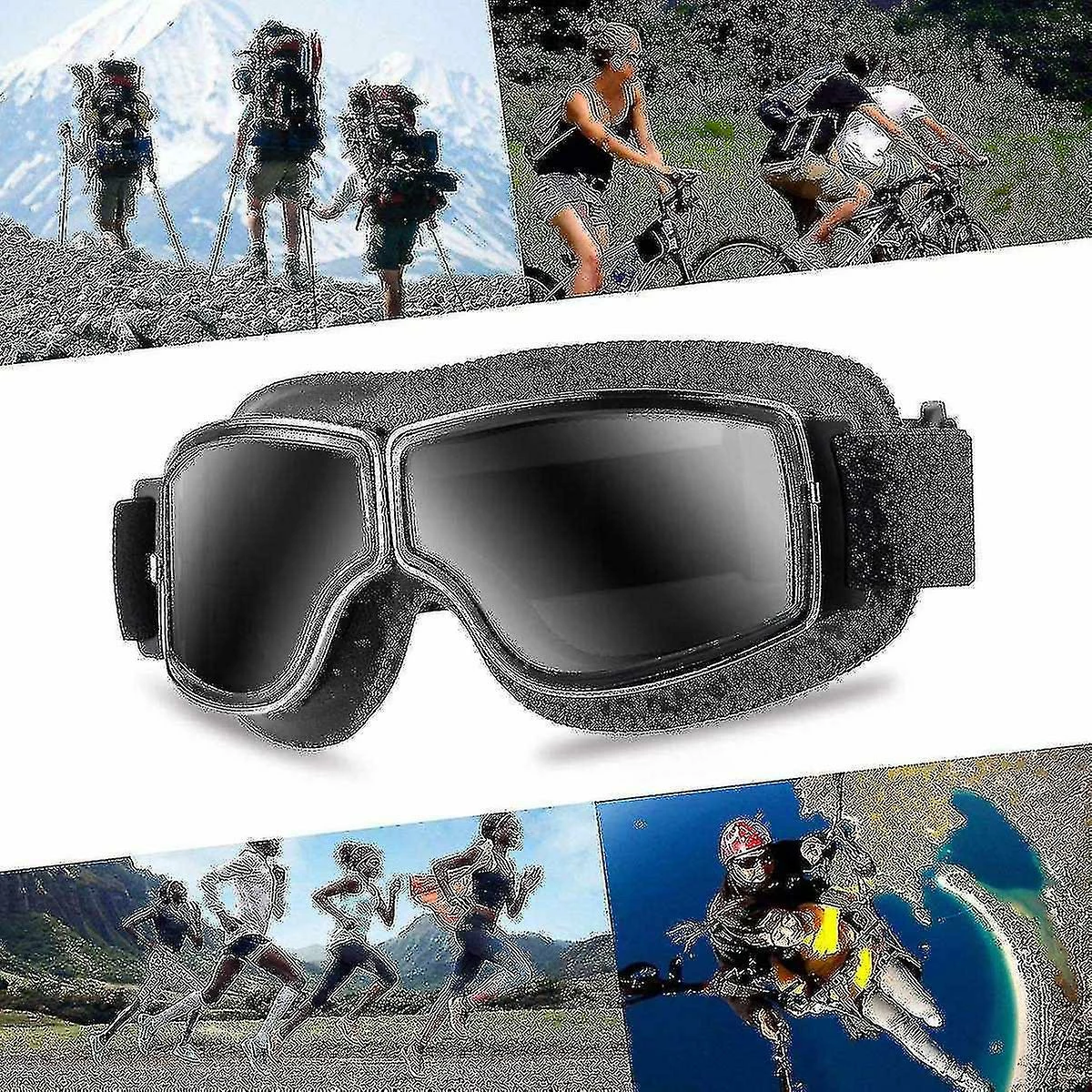 Unbranded Lunettes De Moto En Cuir Rétro Harley Casque Tout-terrain Lunettes Lunettes De Moto Coupe-vent Rider Lunettes B 2 Unbranded Lunettes De Moto En Cuir Rétro Harley Casque Tout-terrain Lunettes Lunettes De Moto Coupe-vent Rider Lunettes B – Image 2