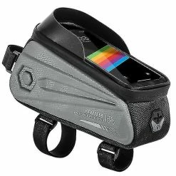 Unbranded Sac De Support De Téléphone De Vélo Grande Capacité Tpu écran Tactile Casque Trou Cyclisme Téléphone Montage Top Tube Pochette Accessoires De Vélo Pour Smartphone Moins De 7,0 ''