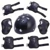 Toyvian 1 Set Casque D’équitation Protecteur Extérieur Cyclisme Skateboard Équipement De Protection Genouillère Coudières Sports Protective Pads (noir, 1pc Casque, 7pcs Protectiv