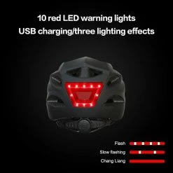 Jiechannel Led Lampe Cyclisme Vélo Casque Smart Hommes Femmes Adulte Vélo Led Light Cap W / Phare Feu Arrière Pour Scooter Moto Cyclisme -Chargeur vélo électrique Basprix 741773199 max