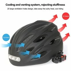 Jiechannel Led Lampe Cyclisme Vélo Casque Smart Hommes Femmes Adulte Vélo Led Light Cap W / Phare Feu Arrière Pour Scooter Moto Cyclisme -Chargeur vélo électrique Basprix 741773203 max