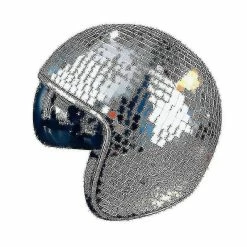 Unbranded Casque De Balle Disco 1 Pièce Avec Visière Rétractable Pour Les Accessoires Cool De Boîte De Nuit (argent)